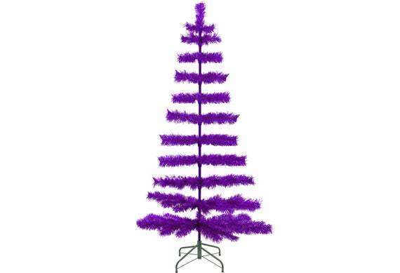 Purple tinsel christmas tree Clearance
