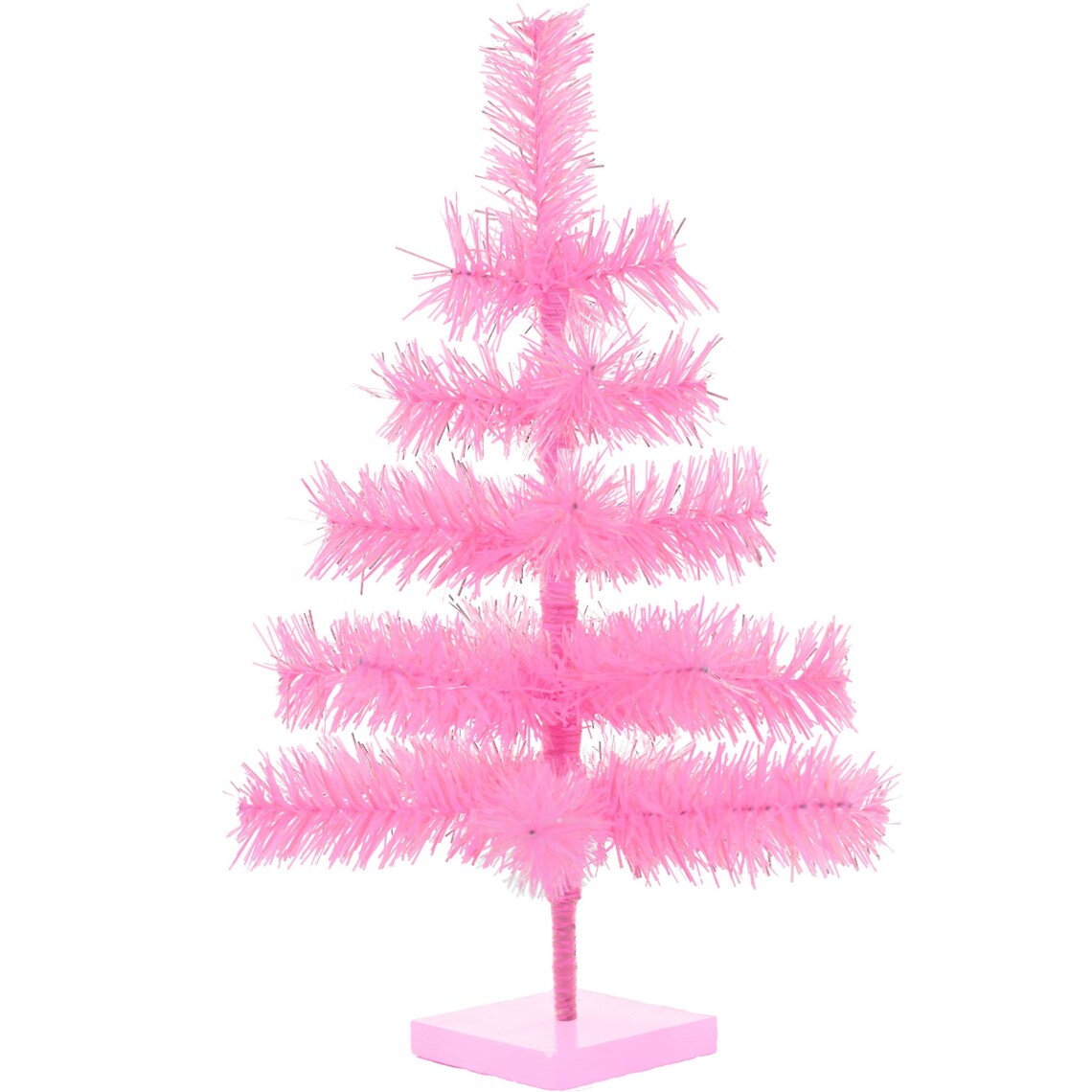 18'' Pink Tinsel Christmas Tree Tabletop Display Tree Etsy