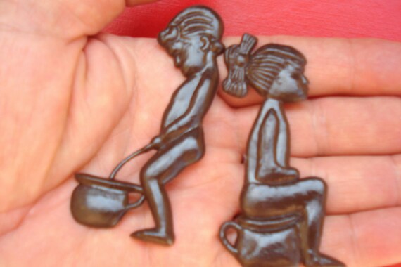 Set Of 2 Vintage Soviet Plastic Door Bathroom Signs Toilet Etsy