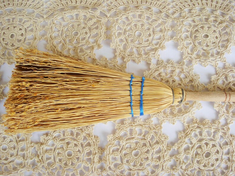 Vintage Straw Broom with a Wooden Handle/ Primitive Hand Etsy