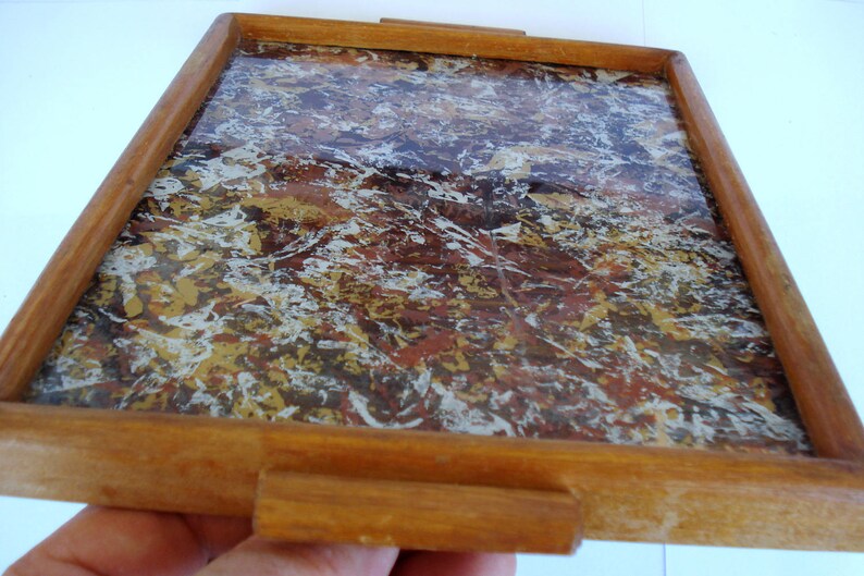 Vintage Wooden Tray Rustic Wooden TrayHome Kitchen Tool Square Serving Tray1980s