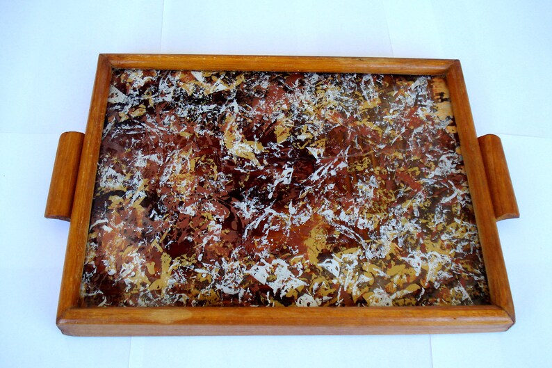 Vintage Wooden Tray Rustic Wooden TrayHome Kitchen Tool Square Serving Tray1980s