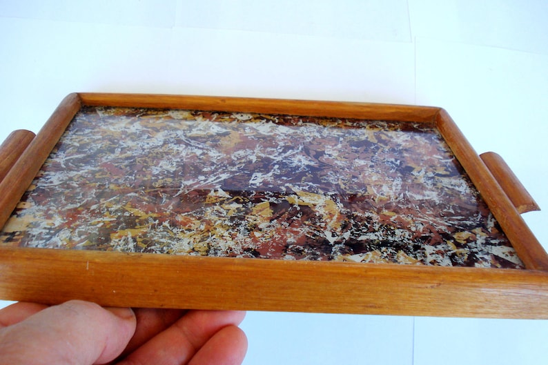 Vintage Wooden Tray Rustic Wooden TrayHome Kitchen Tool Square Serving Tray1980s