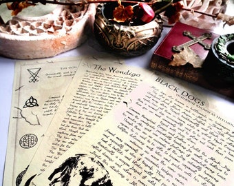 Supernatural journal pages - mythical evil creatures spirits demons, sigils symbols witchcraft