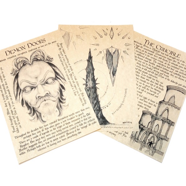 Fable Journey Pages - Demon Doors, The Crucible, The Spire, Lost Chapter Journal Set - Hero Legends