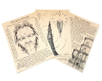 Fable Journey Pages - Demon Doors, The Crucible, The Spire, Lost Chapter Journal Set - Hero Legends