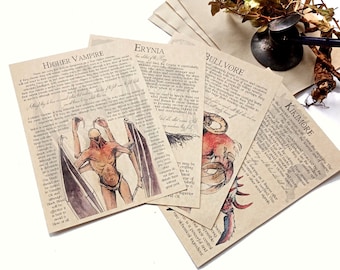 Bestiary Part 14 - Witch Hunter White Wolf Journal pages. Higher Vampire, Kikimore, Erynia, Bullvore. Witchman Toss a Coin. LARP