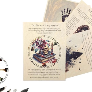 The Dark Brotherhood Journal Pages - Impressões de fantasia, The Night Mother Ritual Spells in Old Pergamment Books