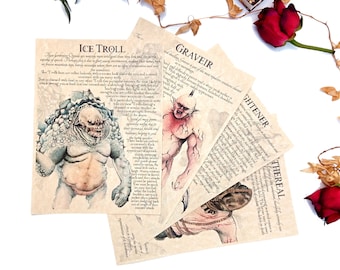 Bestiary Part 16 - Witch Hunter White Wolf Journal pages. Ethereal, Ice Troll, Graveir, Frightener. Witchman Toss a Coin. LARP