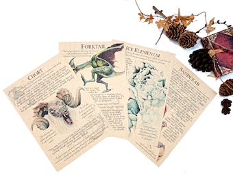 Bestiary Part 15 - Witch Hunter White Wolf Journal pages. Sandcrab, Ice Elemental, Chort Forktail. Witchman Toss a Coin. LARP