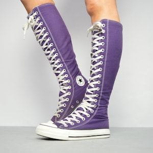Purple knee high converse new arrivals