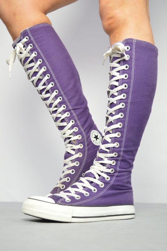 Vintage 90s Converse Purple White X X Hi Hi tops Trainers Sneakers All Star Chuck Taylor Grunge Label Size Womens UK 4 EU 36.5 US 6 Cm 23 Etsy Hong Kong