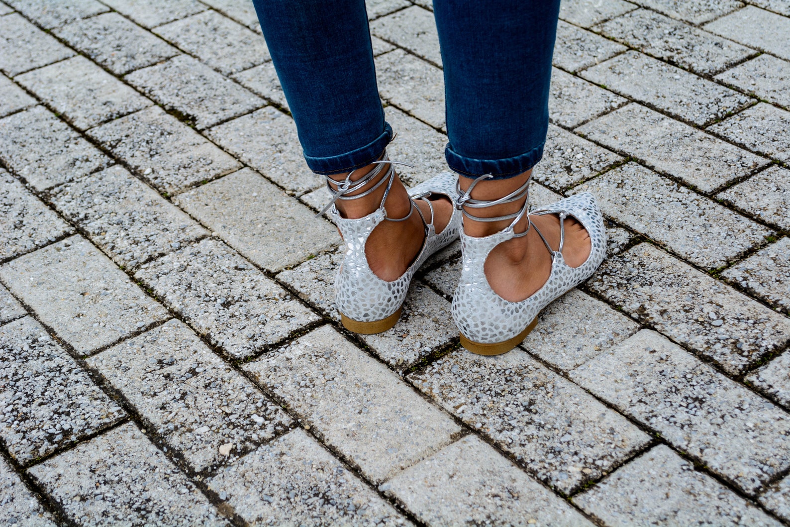 lace up pointed toe flats