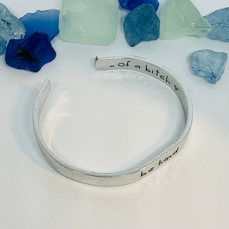 Hand Stamped Aluminum Cuff – Funny Adult Humor Jewelry afbeelding 3