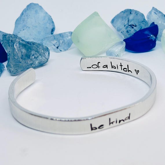 Hand Stamped Aluminum Cuff – Funny Adult Humor Jewelry