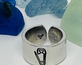 Safety Pin Hand Stamped Ring | Symbol of Unity | Allies | Gesture of Kindness | #SafetyPin | Solidarity