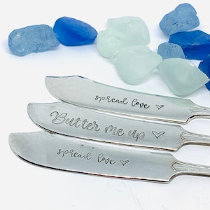 Vintage Silver Plated Hand Stamped Butter Knife | Novelty | Cheese Spreader