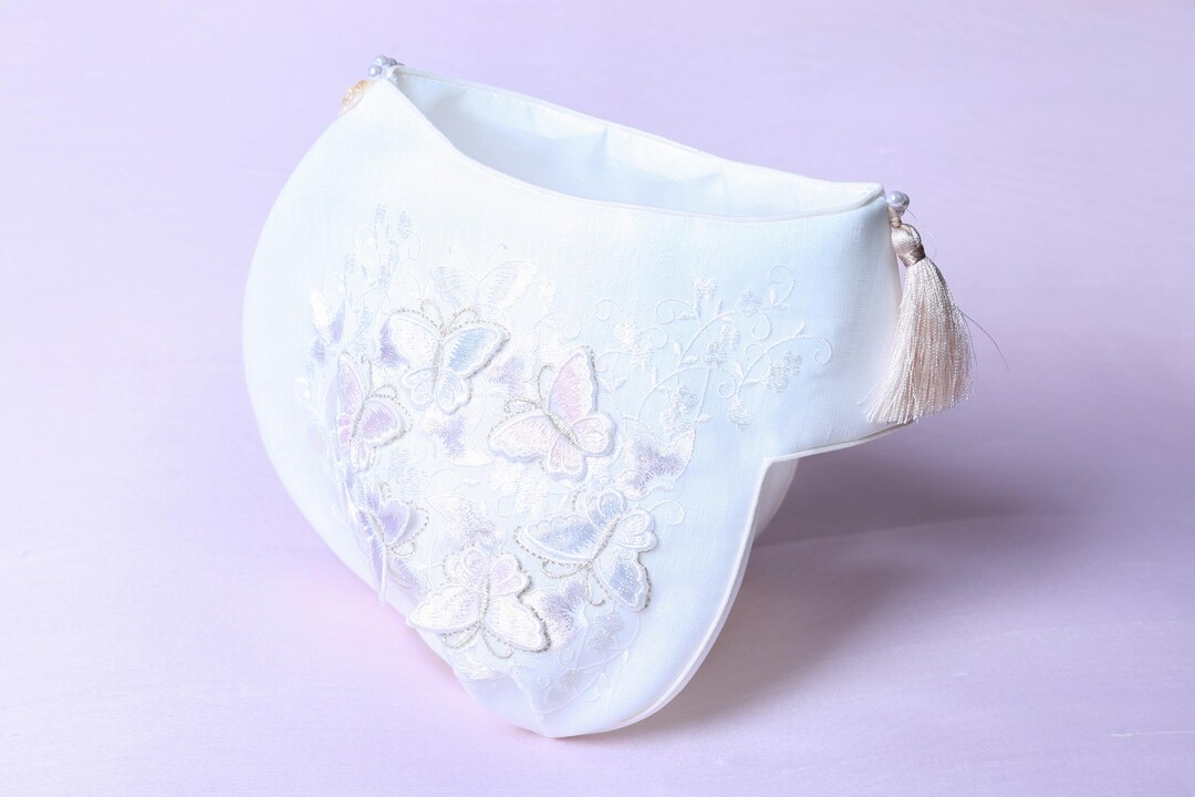 Hanbok Cap Hat Girl Baby Korea Traditional Embroidery Jobawi White 조바위 ...