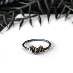 Tiny Bat Ring - Dainty Silver Ring - Occult Jewelry - Witch Jewelry - Thin Petite Goth Ring - Handmade Bat Jewelry - Vampira