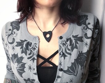 Ouija Planchette Necklace - Matte Black Jewelry - Occult Jewelry - Witchy Necklace - Dark Jewelry - Spirit Board Necklace - Ghost Jewelry