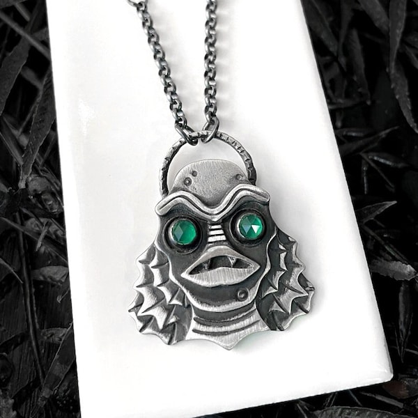 Vintage Monster Pendant Inspired by the Creature from the Black Lagoon & Swamp Thing - Classic Horror Movie - 1950s Sci Fi - Monster Jewelry