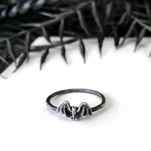 Tiny Bat Ring - Dainty Silver Ring - Bat Wing Jewelry - Petite Gothic Ring - Handmade Silver Bat Jewelry - Witchy Jewelry - Vampire Bat Ring