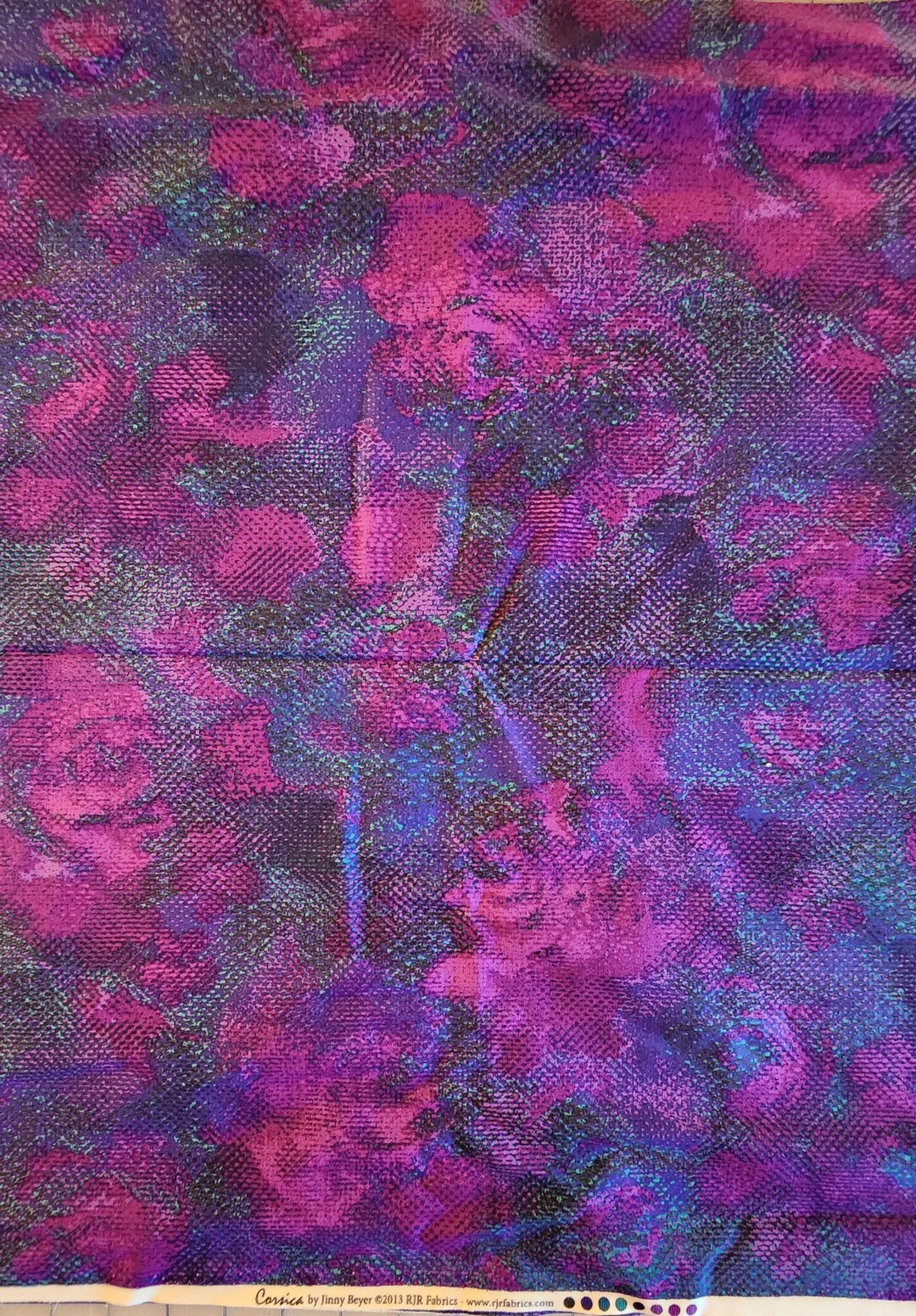 Purple and Green Quality Quilters Cotton Fabric, Corsica by Jinny Beyer ...