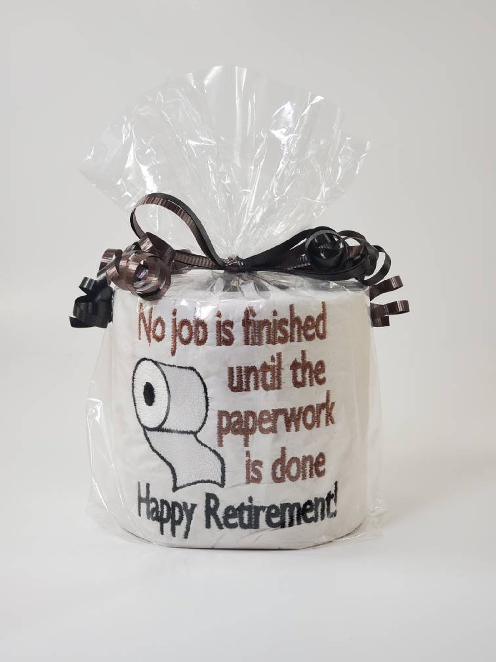 Retirement Gag Gift, Embroidered Toilet Paper, Retirement Gift for Man