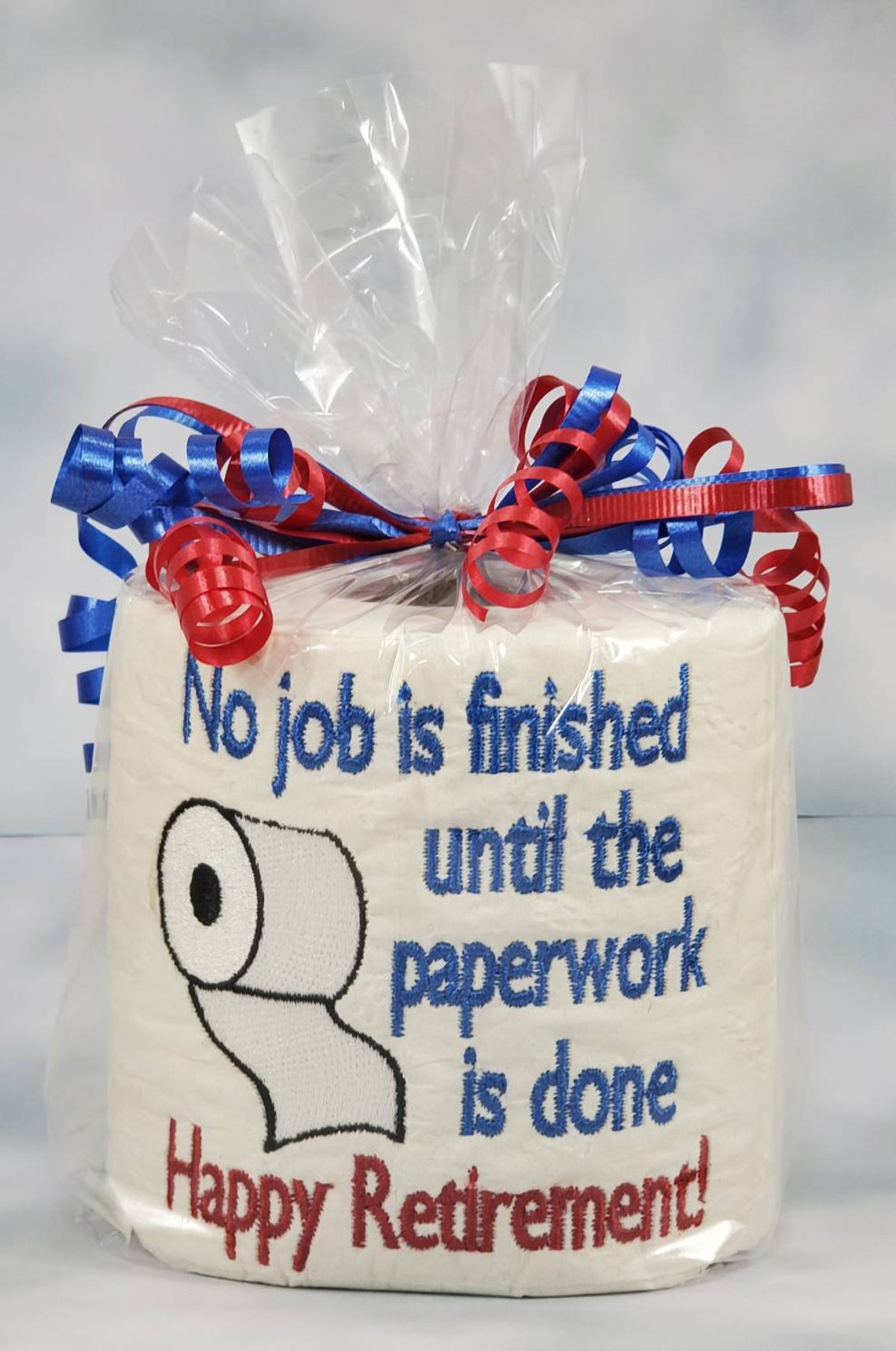 Retirement Gag Gift Embroidered Toilet Paper Retirement Gift Etsy