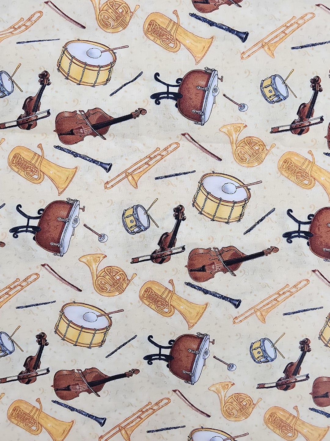 Otton A Instrument Yellow Instrument Quilters Cotton Fabric, Untamed Melody Scott ...