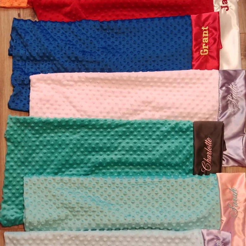 Personalized minky pillow case with satin cuff standard Etsy