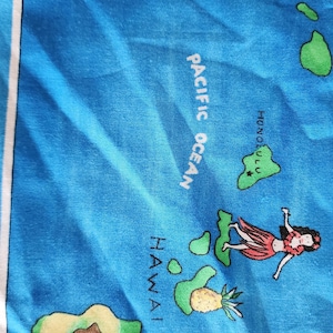 Panel de tela de algodón con mapa educativo y divertido de Estados Unidos, con capitales y símbolos, Fabric Traditions 2001, recurso didáctico para profesores de educación en el hogar. imagen 3