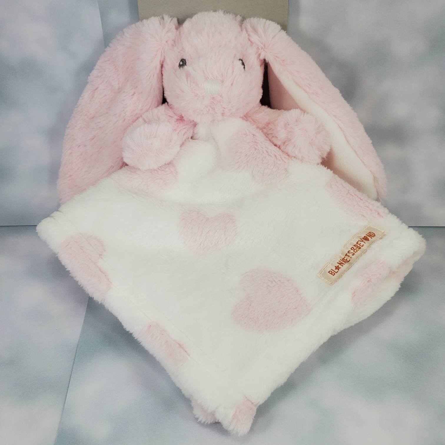 Pink bunny lovey security blanket custom personalized Etsy