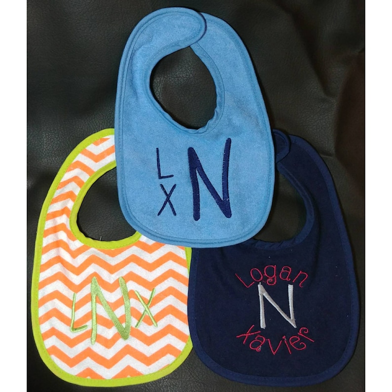 Monogram Baby Bib Girl Baby Bib Boy Baby Bib Terry Cloth Etsy