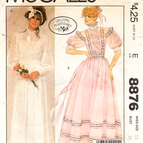 McCall's 8876 Laura Ashley Misses Gown Slip und Schärpe Schnittmuster