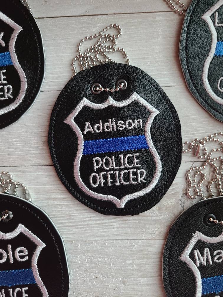 Personalized Junior Police Officer Badge Thin Blue Line Etsy