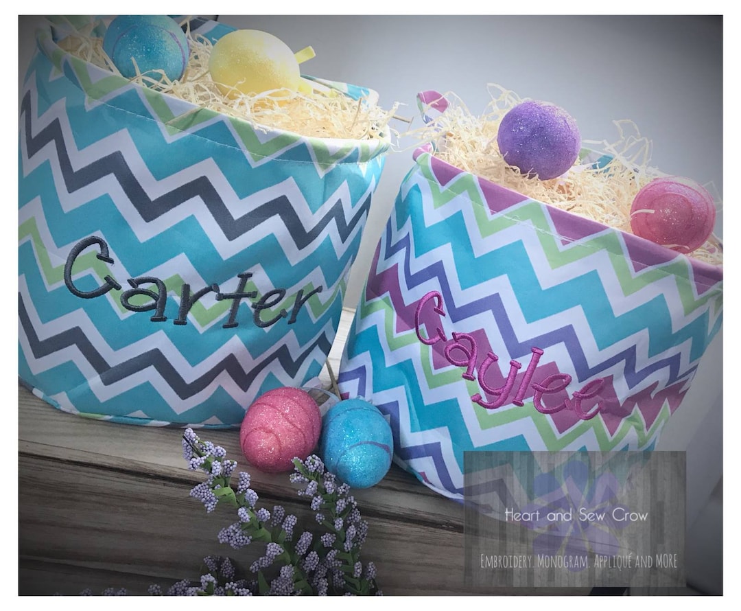 Personalized Chevron Easter Basket Etsy