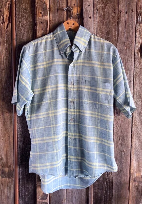 Vintage Button Down Shirt Sears Penn Prest 1960’s 