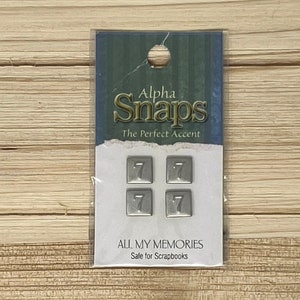 Alpha Snaps - All My Memories - Number 7 - Safe for Scrapbooks - The perfect accent for scrapbooks, journals, cards, mixed media art & more