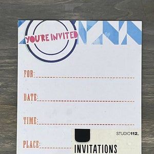 Studio112 Invitations - 6 Pieces - You&#39;re Invited - Blue and Orange - K&Company - 2015 - Multi Party Invitations - Birthday, House Warming