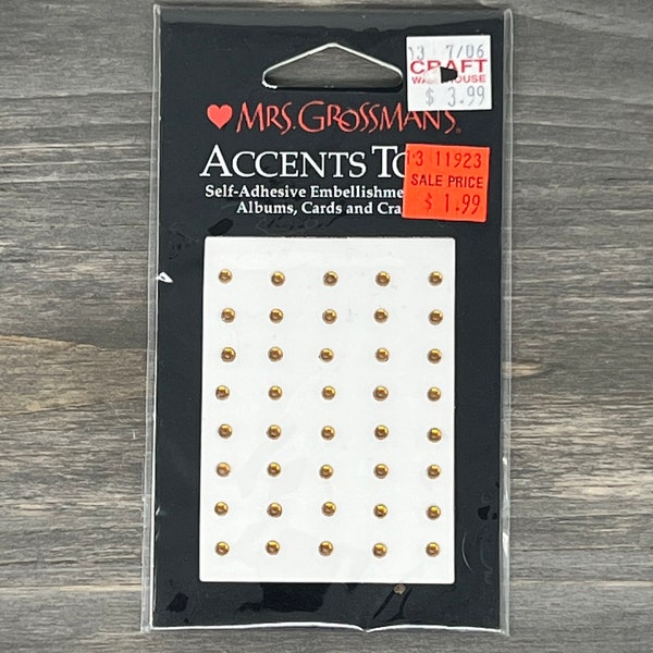 Mrs. Grossmans Accents Too! - Self-Adhesive Embellishments for Albums, Cards, and Crafts - Yellow Gems, Tiny gem dots - Sparkles - 2003