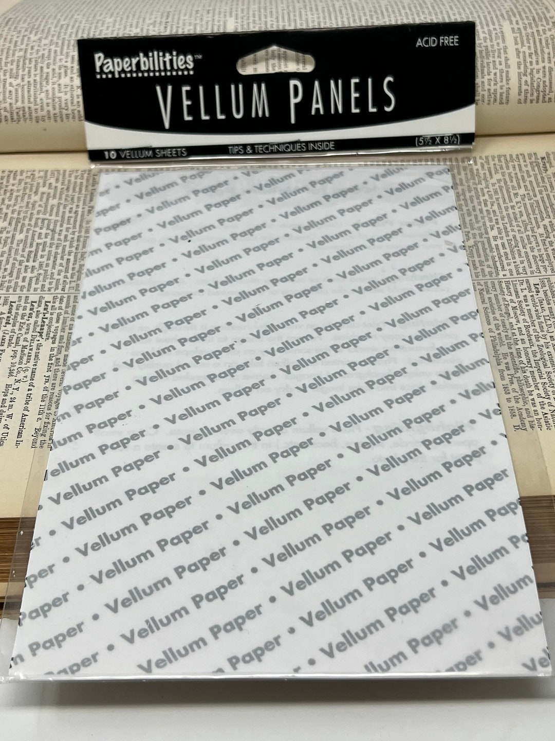 Paperbilities Acid Free Vellum Panels 10 Vellum Sheets 5.5 X 8.5 Tips
