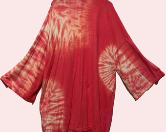 red kimono sleeve jacket, elegant art to wear evening wrap art to wear, luxury hemp clothing, gift for her, free shipping
