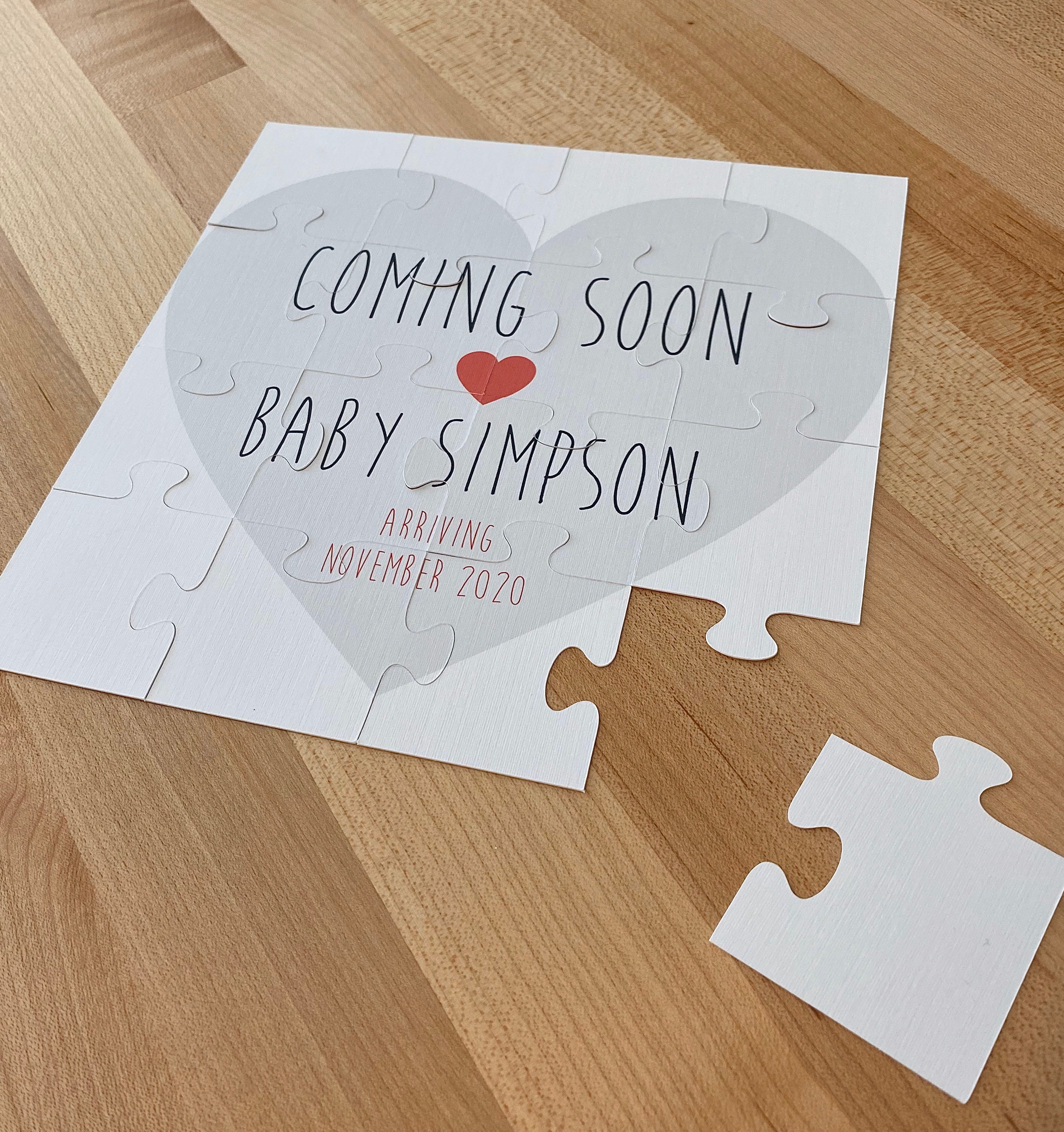 Baby Announcement Puzzle Etsy