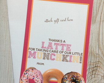 Dunkin Donuts Gift Card Holder Tag Printable