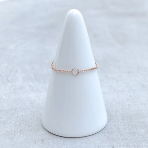 CHAIN Ring 14ct Rose Gold Filled, Stacking Rose Gold Ring, Rose Gold Ring, Dainty Chain Ring, Rose Gold Link Ring, Layering Chain Ring