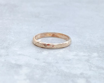 Classic Hammered Ring-Classic Gold Ring-Midi Ring-Stack Ring-Gold Above the Knuckle Ring-Gold Hammered Ring-Textured Ring Band-Shimmery Ring