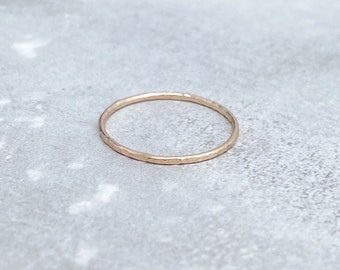 Textured Ring-Classic Gold Ring-Midi Ring-Stack Ring-Skinny Gold Filled Ring-Handmade Hammered Ring-Hammered Ring Band-Ring-Gift-Skinny Ring