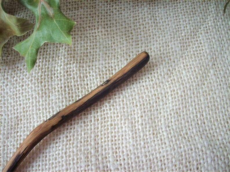 SPALTED OAK Wood Shawl stick Shawl Pin Hand carved. Hair Pin Hair Stick