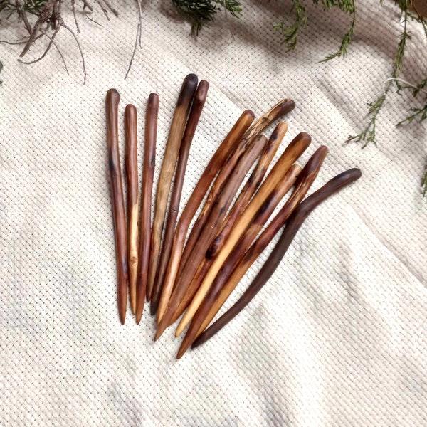 OAK WOOD Economy Maker's Choice  1 Hand carved Texas Oak wood shawl pin Hair stick, Shawl stick OOAK